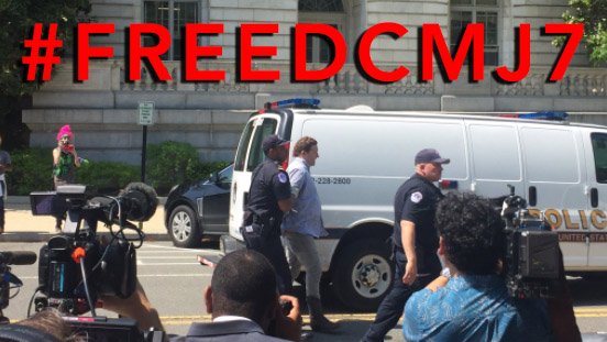 DCMJ2014's tweet photo. We're heading down to the DC Superior Courthouse (500 Indiana Ave. NW) for the arraignments! Join us at 1pm! #FREEDCMJ7 https://t.co/bG9kQGzFgy