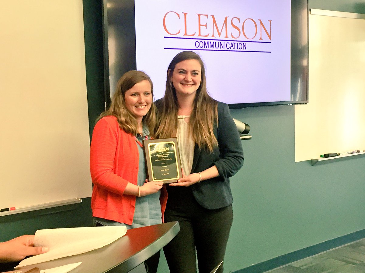 ClemsonCOMM's tweet photo. Congrats to Rosey Davis for winning the award for Civic Leadership! https://t.co/7QSqcydpr7