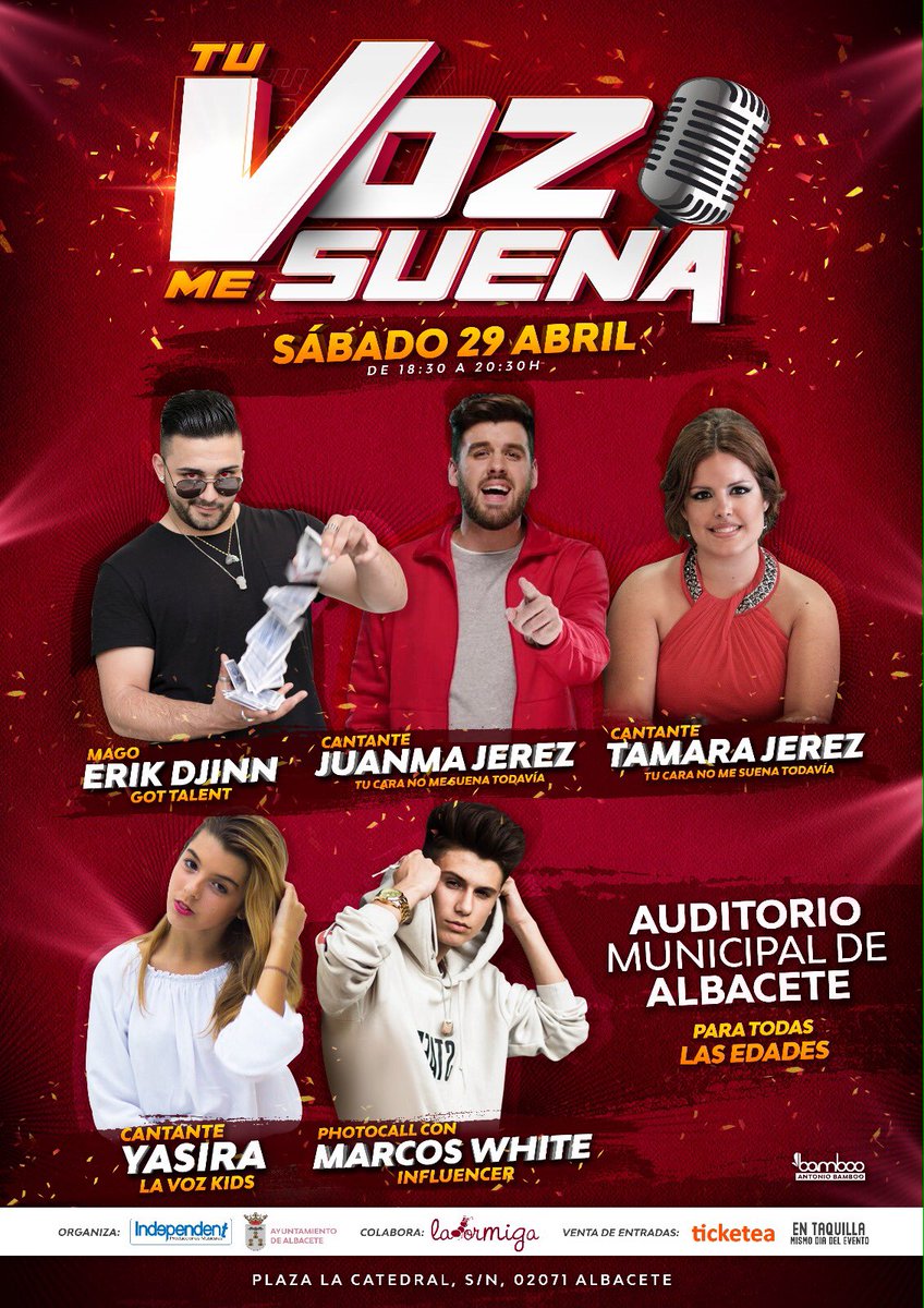 IndepProdMus's tweet image. #Albacete 29 Abril 
AUDITORIO MUNICIPAL 
Entradas en @ticketea