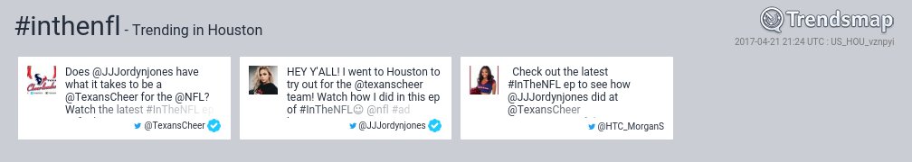 TrendsHouston's tweet photo. #inthenfl is now trending in #Houston
https://t.co/RGDhHcitM8 https://t.co/OmLSKIfMmA
