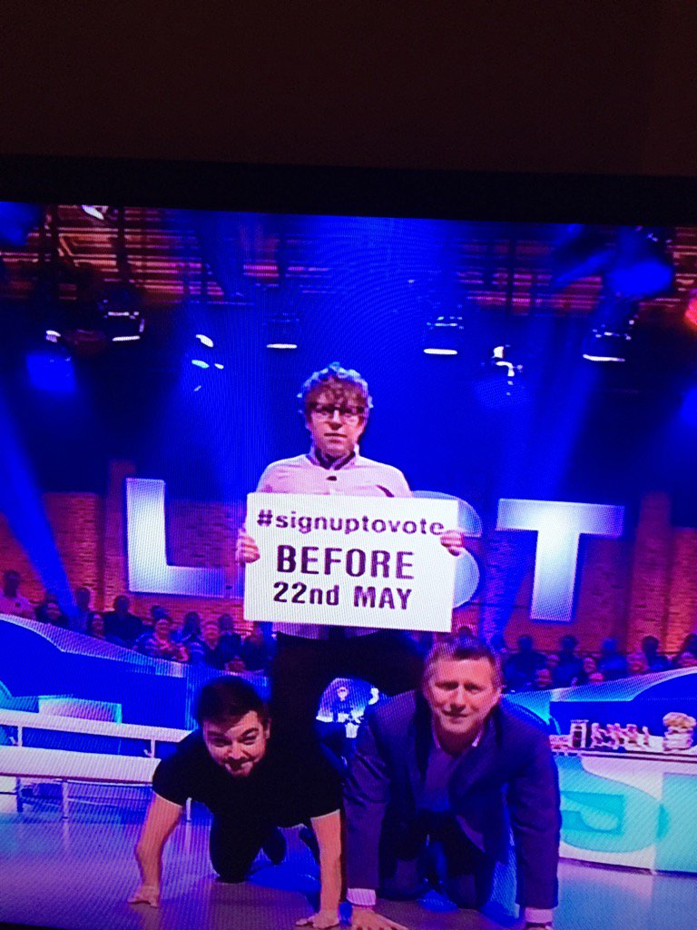 #thelastleg thee you go #signuptovote