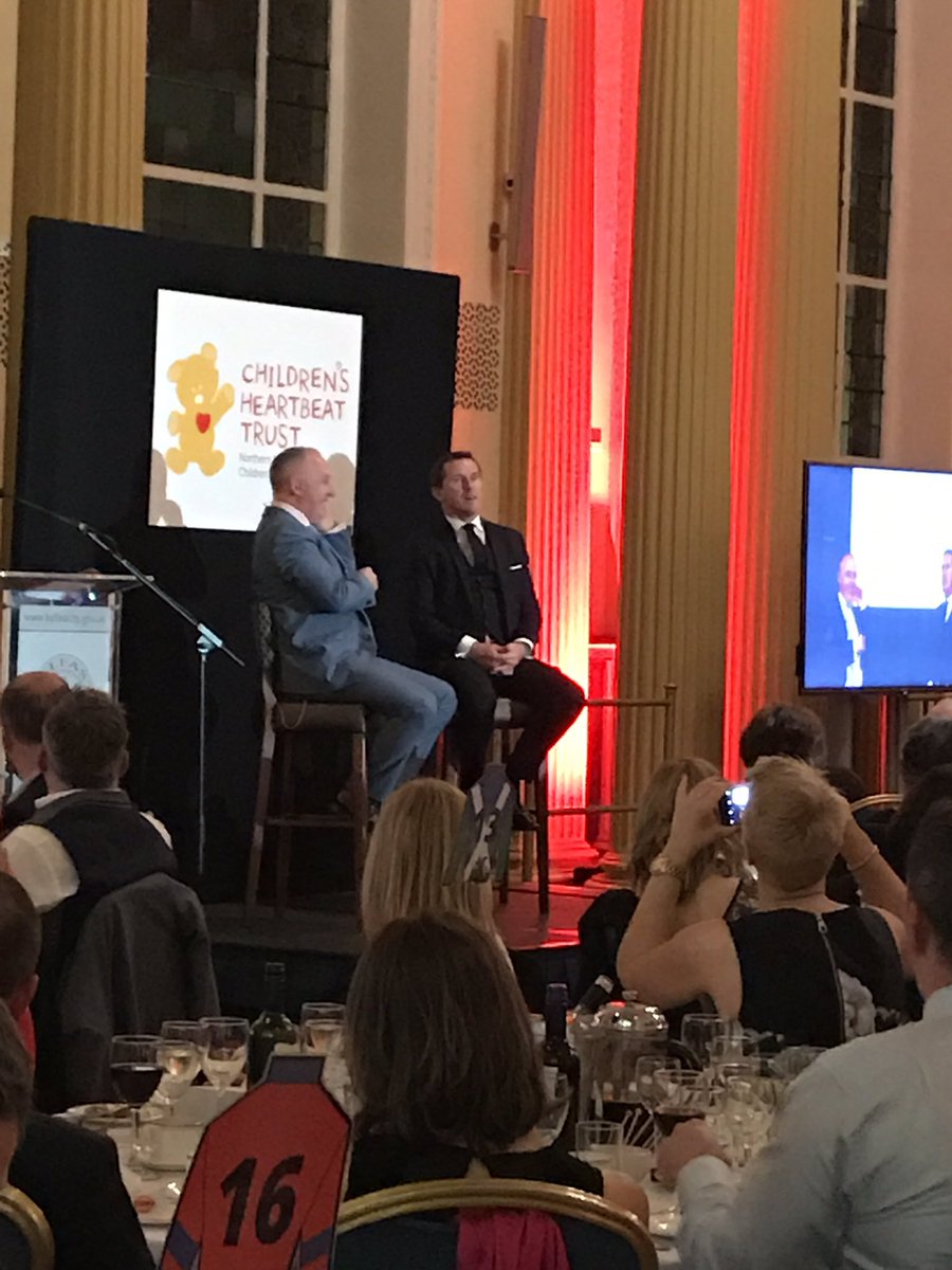 Chldns_Hrtbeat's tweet photo. And they're off! @AP_McCoy joins @Mark7Sidebottom on stage for questions from our audience @belfastcc #HeartAP https://t.co/GgzVVuS7cO