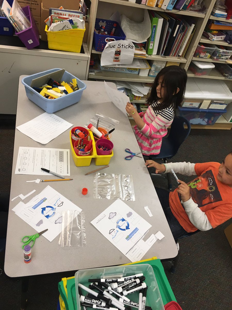 MsSermeno's tweet photo. Working hard on our water cycle worksheet and ziplock project! @RockinRoom14 https://t.co/jg9fNo7ImH