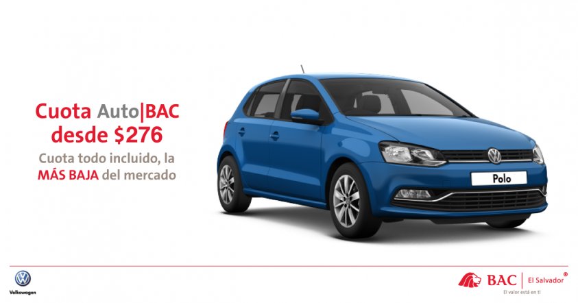 BACCredomaticSV's tweet photo. ¡Viaja a otro nivel con el NUEVO Polo de #Volkswagensv y la cuota MÁS BAJA del mercado de #AutoBAC! ¡Solicitalo! https://t.co/JOQtRGc9o4 https://t.co/G1NsJsD3wi