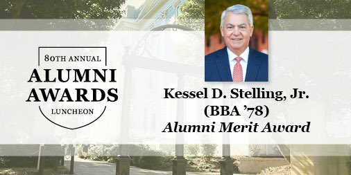 ugaalumniassoc's tweet image. Congratulations to @synovus' Kessel D. Stelling, Jr., one of this year's Alumni Merit Award winners! #UGAHonors