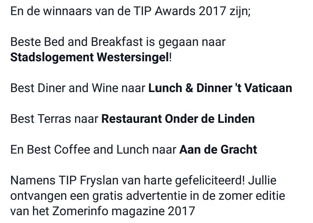 tipfryslan's tweet image. @RestODL @vaticaansneek Stadslogement Westersingel en restaurant Aan de gracht