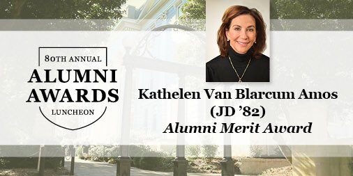 ugaalumniassoc's tweet image. Congratulations to Kathelen Van Blarcum Amos, recipient of the 2017 Alumni Merit Award winner! #UGAHonors