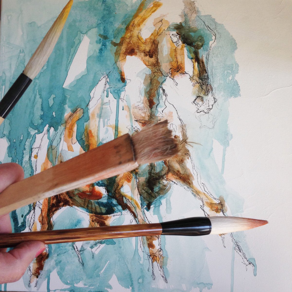 BenedicteGele's tweet photo. No more finger to hold paint brushes!
Painting Time #458 #EquineArt #equestrian #ArtCheval https://t.co/SDq9xzDQhj