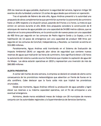 aguas_andinas's tweet photo. #AAInforma Aguas Andinas reestablece el servicio de agua potable a otros 175.000 hogares. https://t.co/dc0GfnLIWP
