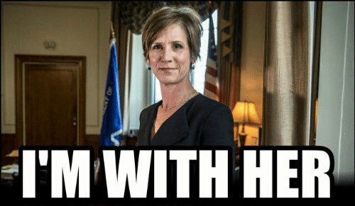 SaysHummingbird's tweet image. BOOM!

RT if you stand in SOLIDARITY w/Sally Yates

She DEFIED WH's attempts to SILENCE her.

She will now publicly testify on #TrumpRussia!