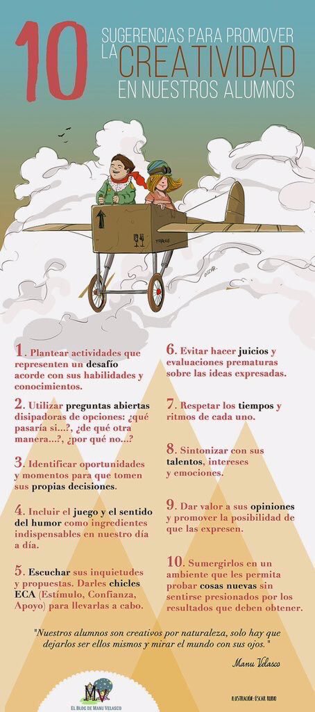Manu___Velasco's tweet photo. ¿Qué se puede hacer en los centros educativos para promover la creatividad de los alumnos? 🎨 https://t.co/ysZzWl8Gcu #Educación https://t.co/Jat08IJvaE