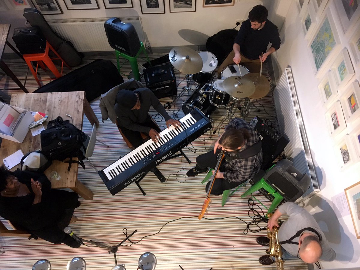 <a href="/ifjazz/">InFusion Jazz</a> warming up at <a href="/ThepaxtonC/">The Paxton Centre</a> - everyone at the bus stop opposite is getting infused with jazz - come on down and join the fun! 😊🎶🌟