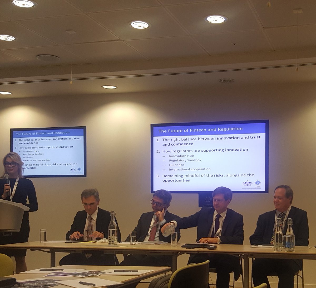 CEOBlueprint's tweet photo. On a panel with ASIC Greg Medcraft discussing the future of RegTech in Europe and Australia at FinTech forum in London. https://t.co/sRBQf34h1o