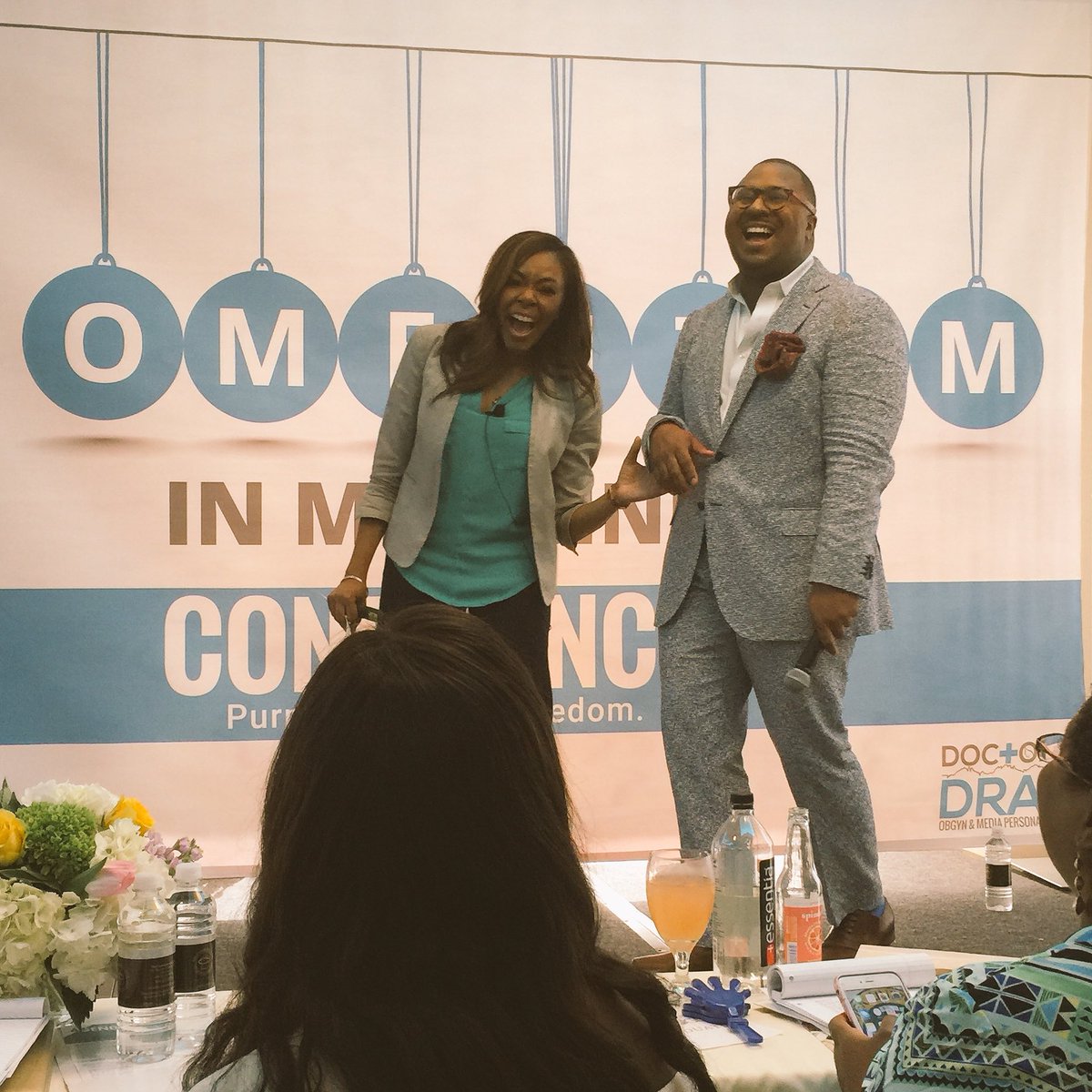 EmbraceYouMD's tweet photo. When you're doing what you love it shows 😊 
Two passionate speakers on one stage🙌 #MIMC17
#FridayFeeling https://t.co/ELnZZewtIi