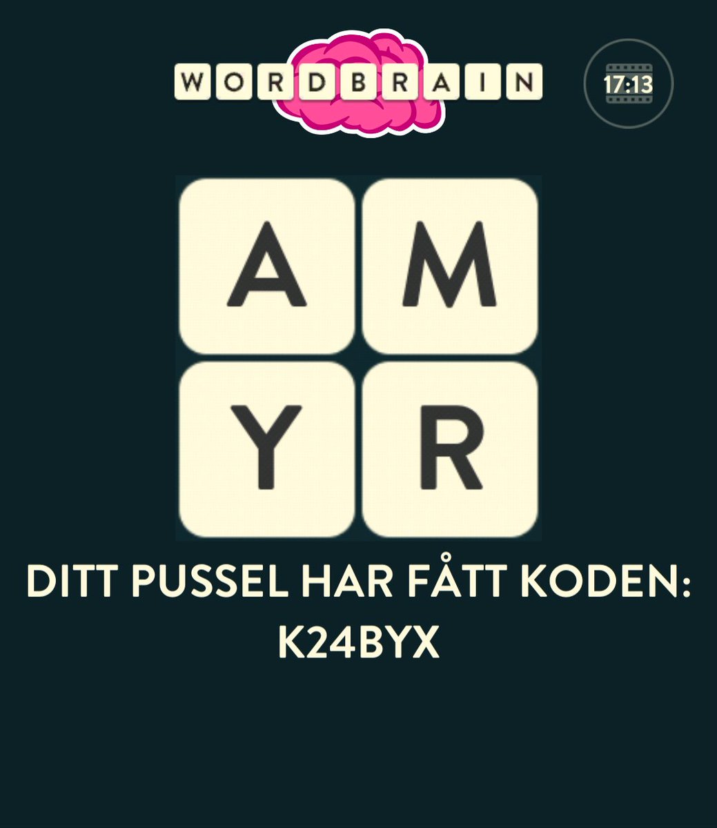 wanton03's tweet photo. Prova lösa det pussel jag skapat i WordBrain! Ladda ner spelet och ange koden K24BYX. https://t.co/kmRLvMIFHr