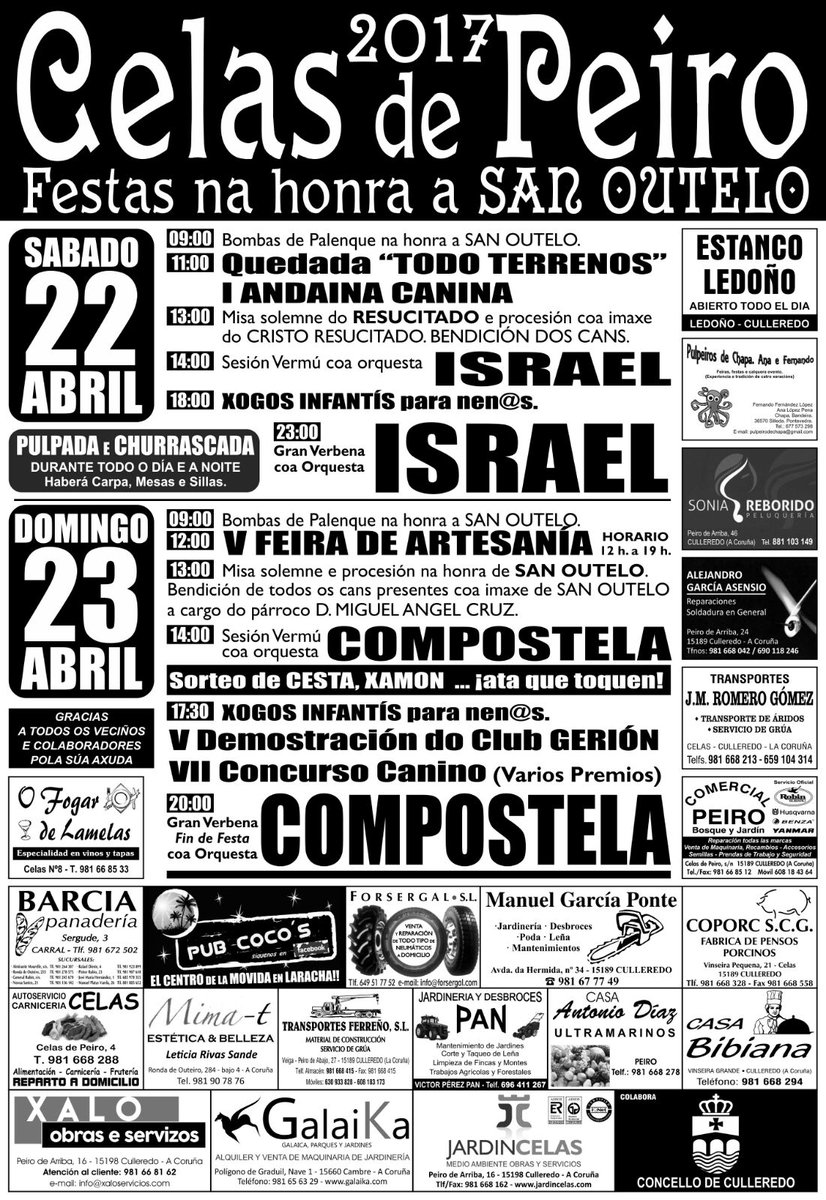 FestasCelas's tweet photo. Mañá comezamos co #SanOutelo2017! Imos ter un tempazo para que poidades desfrutar mellor da festa en familia e con amigos! https://t.co/pyHKXAZ1QQ