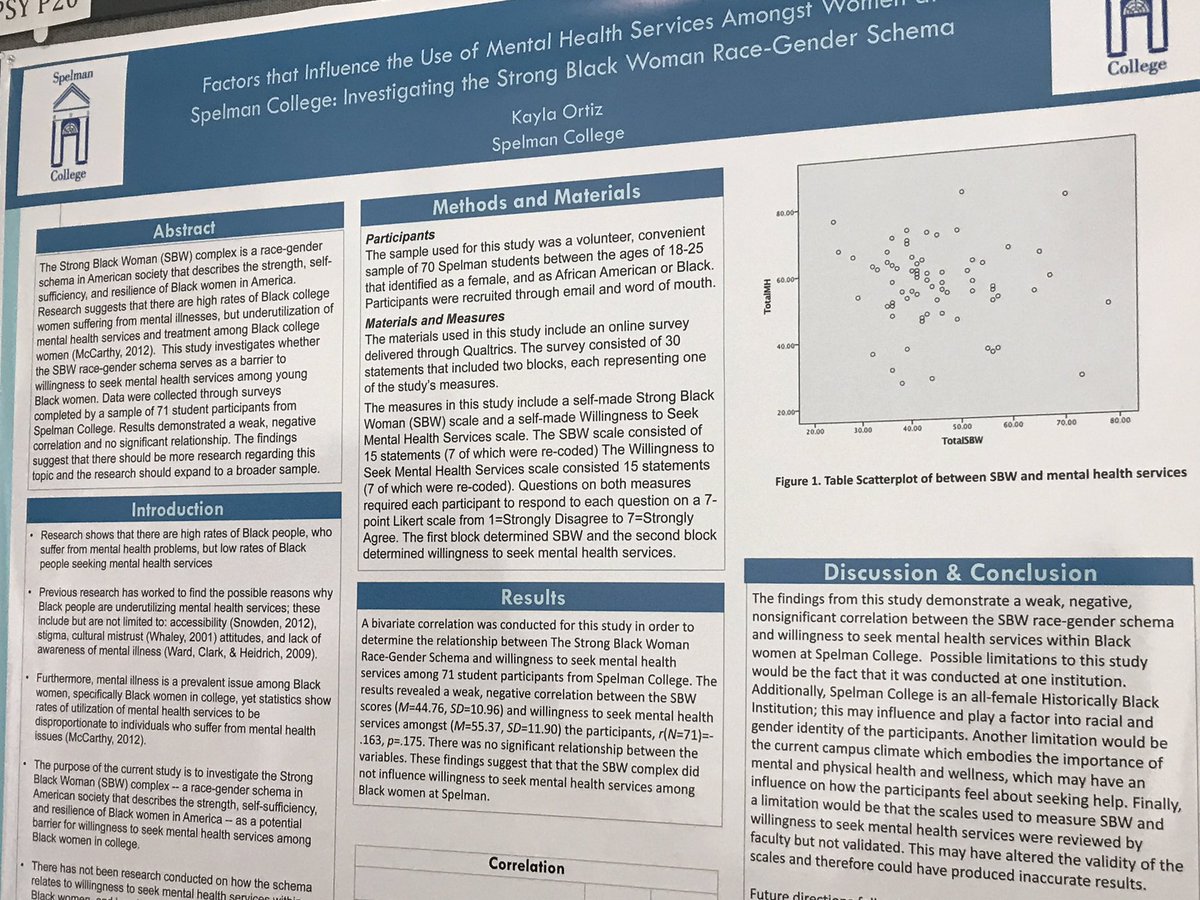 SpelmanWellness's tweet photo. S/O to Kayla Ortiz and her research on Black Women's Mental Health. #scresearchday https://t.co/cGHQPjJZGl