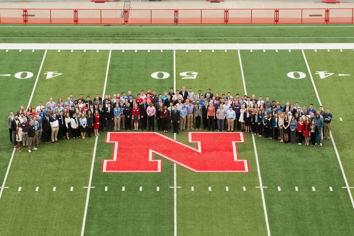 NebEngineering's tweet photo. 46 teams of #NebEngineering seniors take the field at Memorial Stadium before today's #NebEngShowcase https://t.co/WKmAzFG7tD