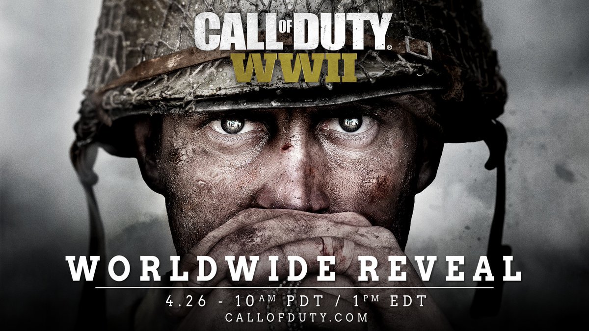 IrrelevantSMH's tweet photo. WWII confirmed. Watch the worldwide reveal of #CODWWII on 4/26 at 10AM PDT/1PM EDT: https://t.co/LoCUUwSddA by #MLG via @c0nvey https://t.co/YNlr1dGdby