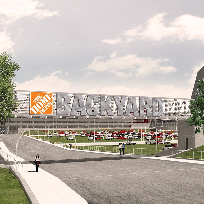 HomeDepot's tweet photo. Introducing The Home Depot Backyard at Atlanta’s @MBStadium: https://t.co/y5AFSD6ep8 https://t.co/URgLf3D5TF