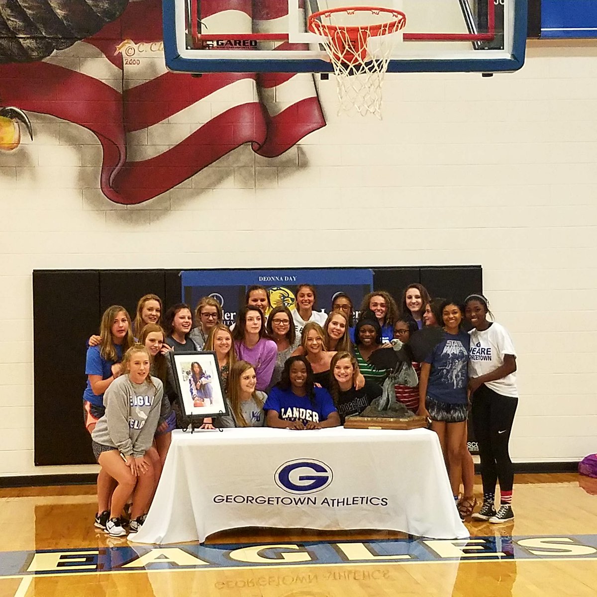 coachspruill's tweet photo. Congrats @daydeonna on signing with Lander University 🏀🏀🏀 #EFND https://t.co/s5oVrCDODd