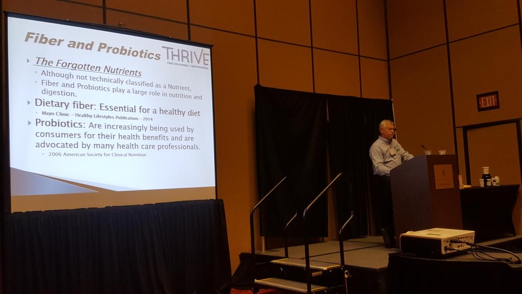 SweeterDeBerry's tweet photo. Listening to Jeff Holtz of @ThriveIceCream share his knowledge of ice cream, fiber, and probiotics! @OKeatright https://t.co/oplCrsTrN4