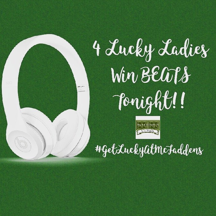 McFaddensLV's tweet photo. Who are our #luckyladies tonight?!🍀
$5 🍔 $10 🍕
#ladiesnight #pluginvegas #lv https://t.co/5HQCiWAKGq