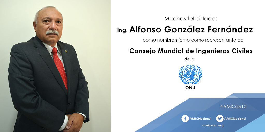 Felicidades Ing. Alfonso González de <a href="/AmicYucatan/">Amic Yucatán</a> por su importante nombramiento en <a href="/ONU_es/">Naciones Unidas</a> Orgullo #AMIC #AMICde10 goo.gl/ZQSYEG