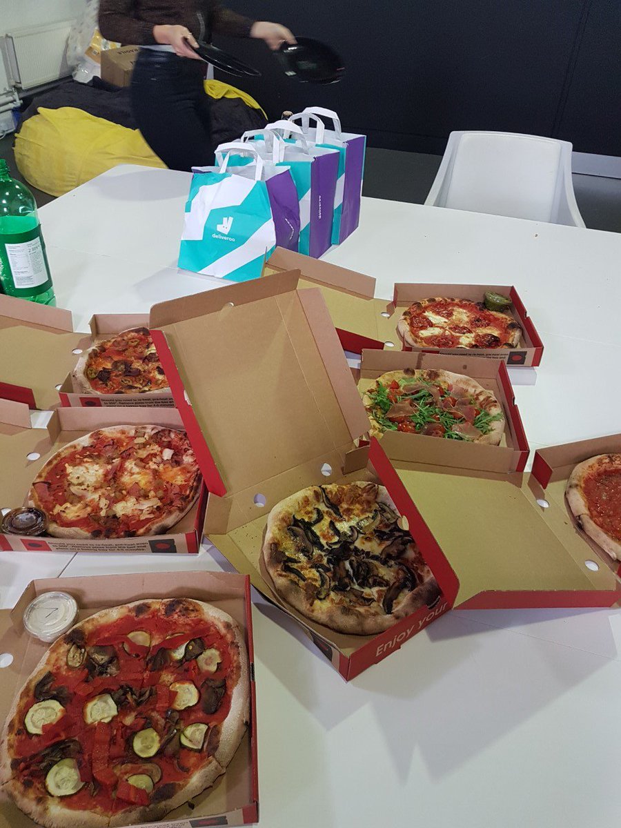 Herdotie's tweet photo. Thank you, wonderful @Deliveroo ANGELS for sending Her celebratory pizza - marking our Financial Times listing. #MaximumGrowth https://t.co/hZX8nu8gMp