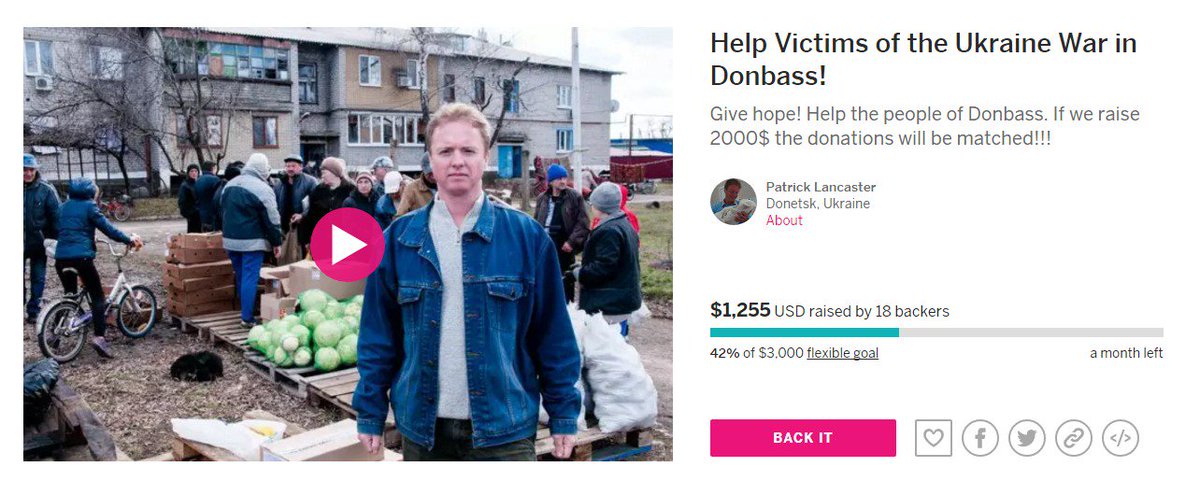 RussianEmbassyC's tweet photo. Independent journalist Patrick Lancaster launches a campaign to help victims of Ukraine war in Donbass. 
See: https://t.co/fQnA7XsSNV https://t.co/lAloio8P7i