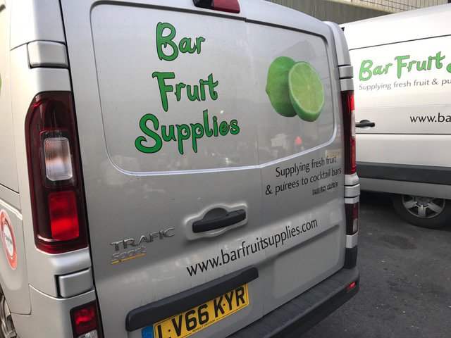 SJSignage's tweet photo. While @BarFruitSuppliers supply fresh fruit &amp; pureés to cocktail bars, @SJSignage keep their vans in tip-top shape.#ProfessionalSignwriting https://t.co/GvCGTyL7V9