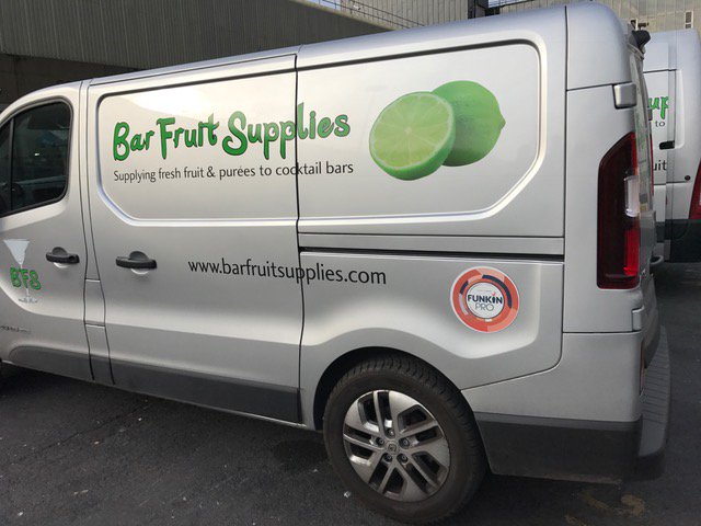 SJSignage's tweet photo. While @BarFruitSuppliers supply fresh fruit &amp; pureés to cocktail bars, @SJSignage keep their vans in tip-top shape.#ProfessionalSignwriting https://t.co/GvCGTyL7V9
