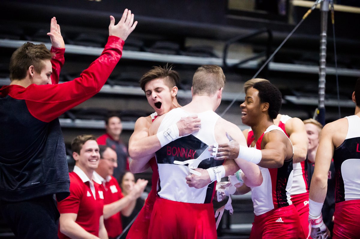 CollegeMGym's tweet photo. Session one is in the books! Congrats to @StanfordMGym, @OhioState_MGYM and @NebraskaMensGym who will move on to tomorrow's team finals! https://t.co/xipUmSsjkH