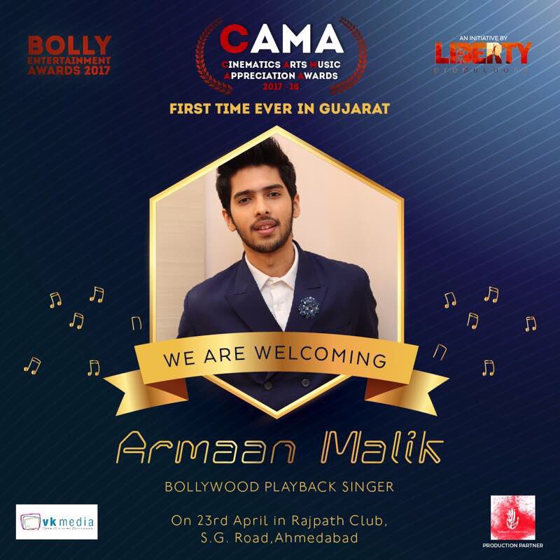 CamaAwards2017's tweet photo. Bollywood Playback Singer @ArmaanMalik22 Live At CAMA-Bolly Entertainment Awards 2017 23rd April @CamaAwards2017 @VKMediaindia @TathastuP https://t.co/rPwgLvP26F
