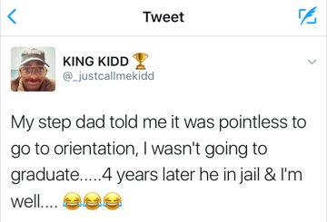 juliegodin33's tweet image. This college student had the best clapback to his stepdad who said he... ln.is/O09AL by #BuzzFeedCanada via @c0nvey
