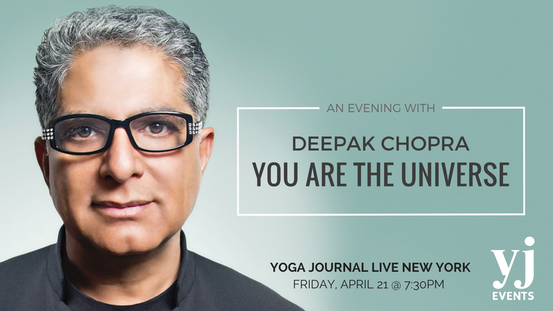 Yoga Journal Events (@yjevents) on Twitter photo TONIGHT! Don't miss <a href="/DeepakChopra/">Deepak Chopra</a>'s keynote at #YJLIVE #NYC! Pass comes w/ his new book for the signing afterward: ow.ly/8DY030aZ7az TONIGHT! Don't miss <a href="/DeepakChopra/">Deepak Chopra</a>'s keynote at #YJLIVE #NYC! Pass comes w/ his new book for the signing afterward: ow.ly/8DY030aZ7az