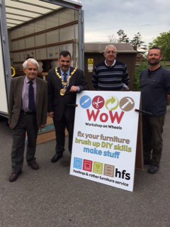 hfs_says's tweet photo. Great to welcome Bexhill Town Mayor Simon Elford onto the Workshop on Wheels today at Compass House https://t.co/tmmaQV5meg @selfords https://t.co/dMhtwAQTue