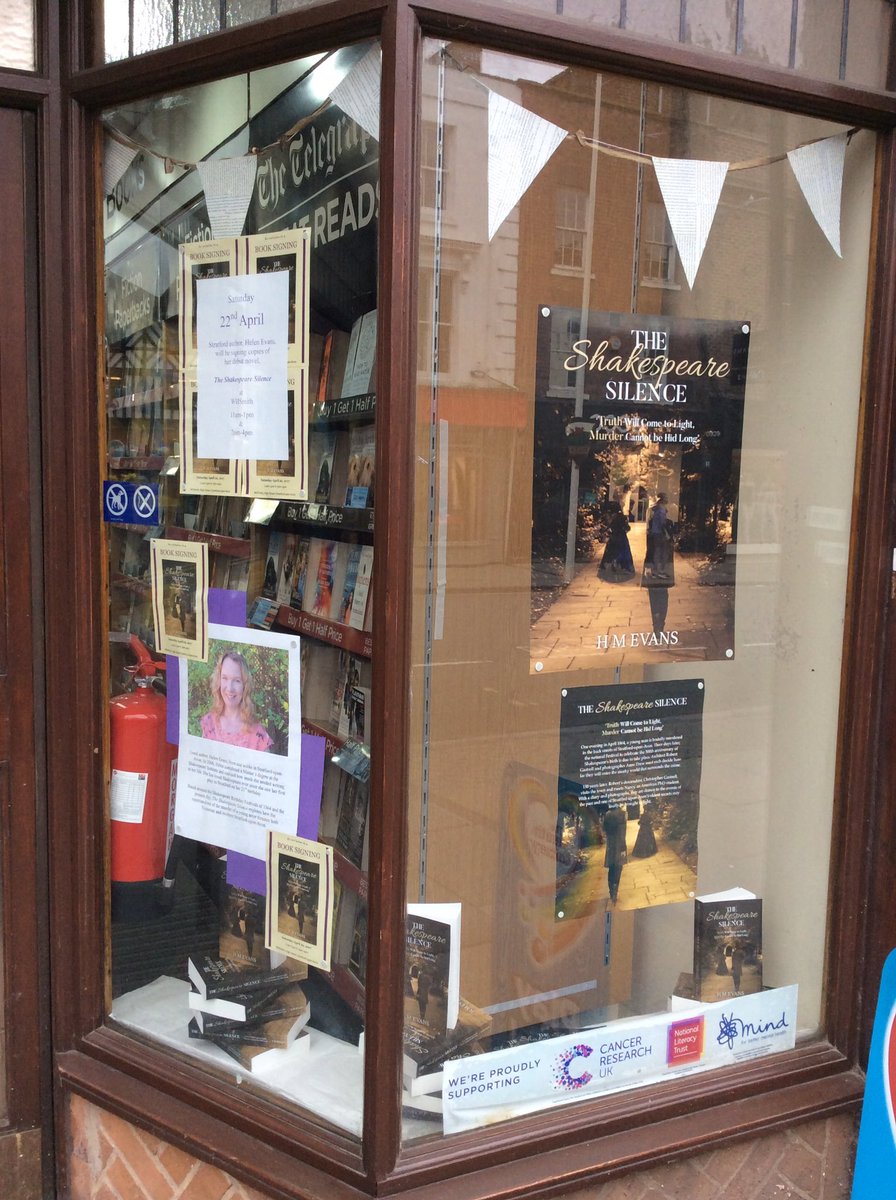 hmevanswriter's tweet photo. I'm all set up for my #booksigning at #WHS in #StratforduponAvon tomorrow, #ShakespeareDay. https://t.co/TcmG6wiy8o