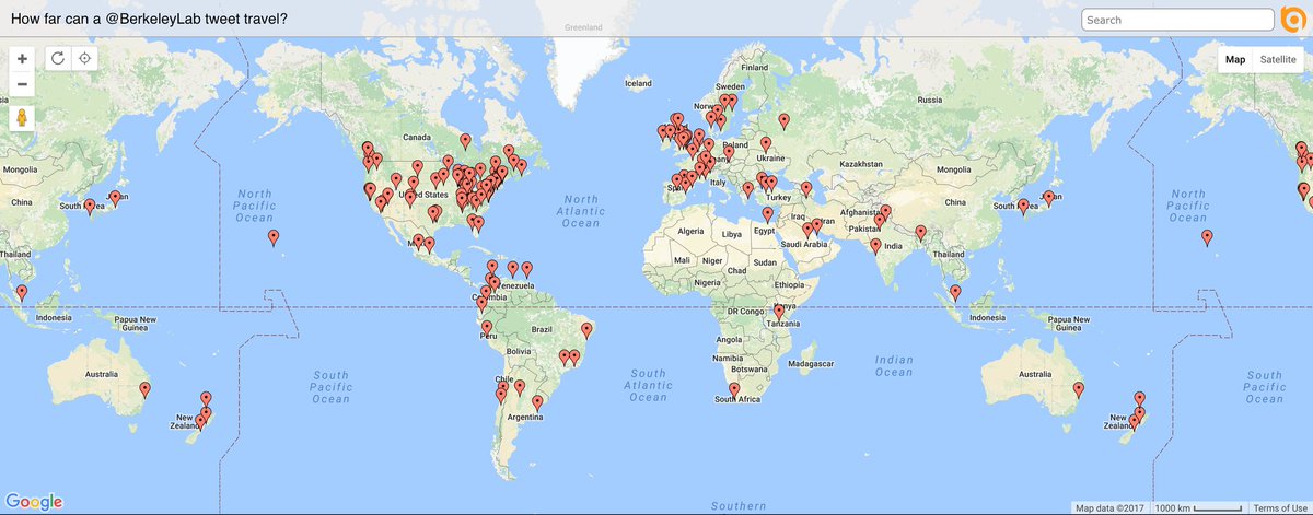 LBNLBioSci's tweet photo. How far can a @BerkeleyLab tweet travel? #sciencereach https://t.co/7GCzNpuRv3 https://t.co/AN6XL2Awzl