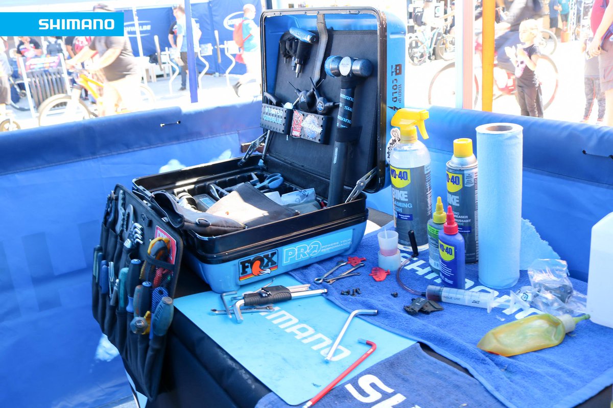 RideShimano's tweet photo. Our Multi-Service crew is working hard keeping racers dialed in at the @SeaOtterClassic. #NeutralSupport https://t.co/xNbNlZUe9n