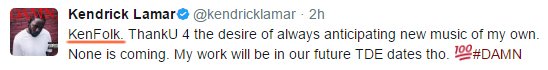 CSGOKNIVES's tweet photo. @kendricklamar announces follow up to DAMN on twitter https://t.co/mDm9yOrHnc