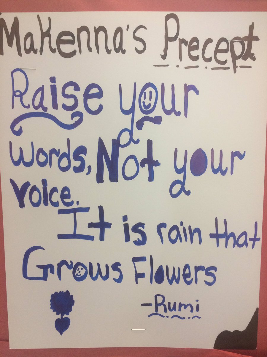 hadleysmith13's tweet photo. Room 24's precepts #readaloud #riversidehappy https://t.co/4fLtIPYy0K
