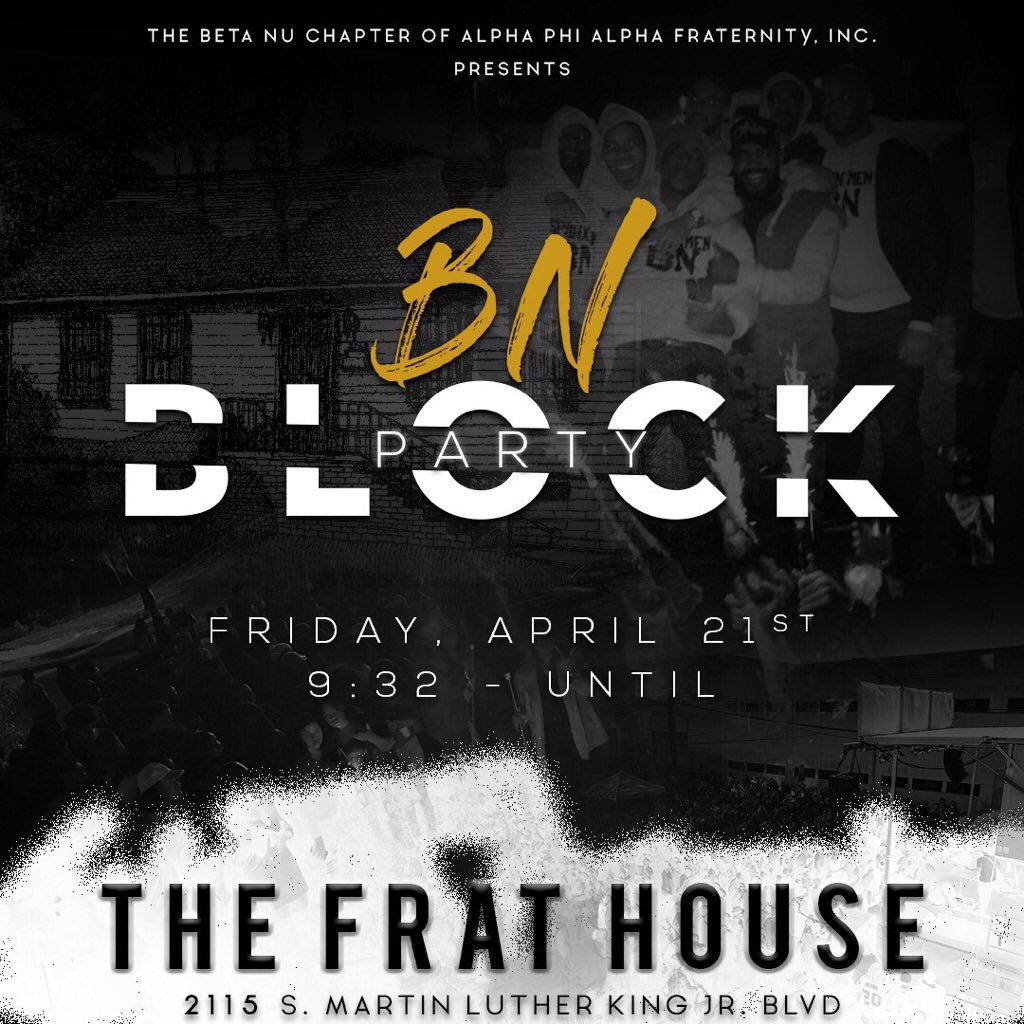GhostGatsby's tweet photo. #AlphaWeek2k17 😎 Continues TONIGHT @ The #BNBlockParty 🍾 🏆 #BN85 🤙🏾 @BNOrBeOut #FAMU17 #FAMU18 #FAMU19 #FAMU20 https://t.co/jeaYyMlO8I