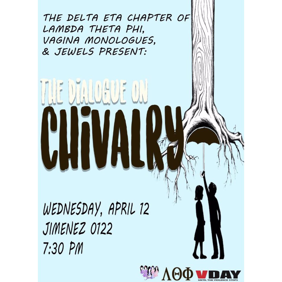 cplambdas's tweet photo. Dialogue on Chivalry is happening this Wednesday at 7:30 pm!Join us, @UMD_VDAY and Jewels for a discussion on chivalry and gender norms #umd https://t.co/WsDd5vlqiM