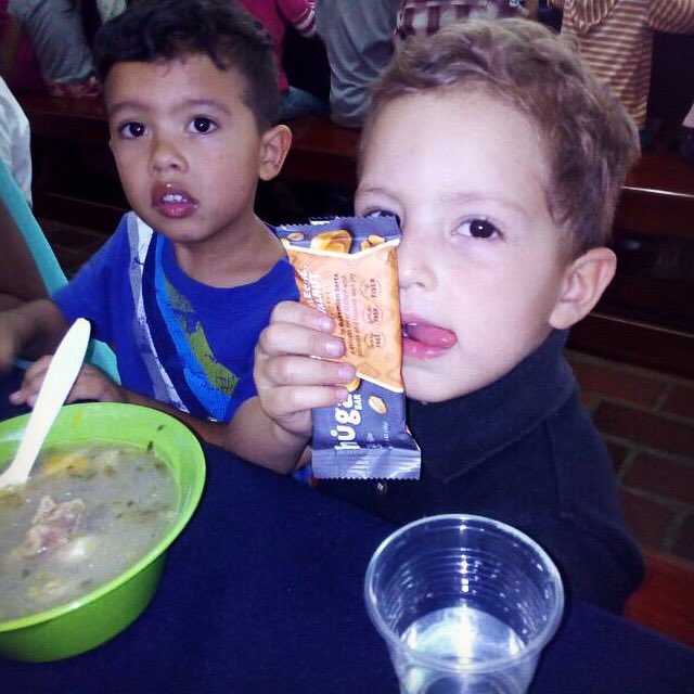 hugabars's tweet photo. Thanks to the generosity of two individuals, Hůga Bars made it to a low income neighborhood in Venezuela,where kids are starving. #HelpKids https://t.co/xRFJcLe08h