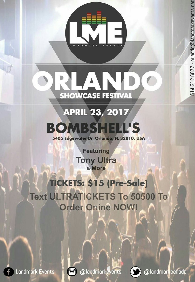 tonyultramusic's tweet photo. Come see Tony ultra in Orlando April 23rd Get your tickets now link in bio #linkinthebio #LMEOrlando #TonyUltra #Concerts #Florida #music https://t.co/FGqoR4OesR