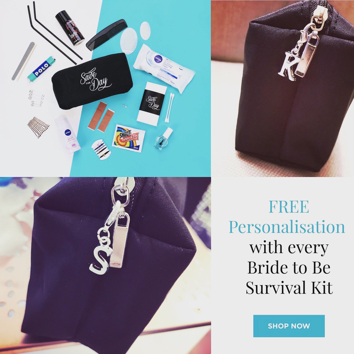 Savethedaykit's tweet photo. All our Bride to Be Survival Kits come with free intial personalisation #bridetobe #charm #wedding #personalised #savethedaykit https://t.co/CGHwonQpKQ