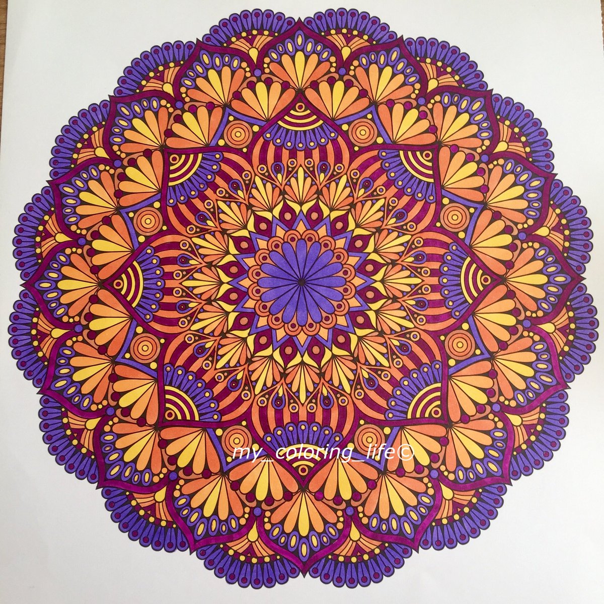 #mandalas #mandala #twinmarkers #spectrumnoir #purple #orange #ColoringBook #adultcoloring #aldi #art #artwork #my_coloring