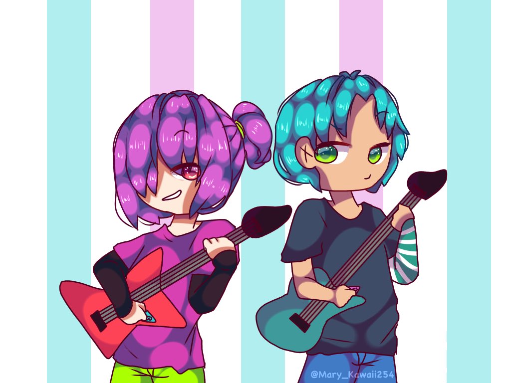 M_sita_02's tweet image. AHHH POR FIN LO TERMINÉ 💙💜 Feliz aniversario! &amp;lt;3 #BonxBonnie #FNAFHS