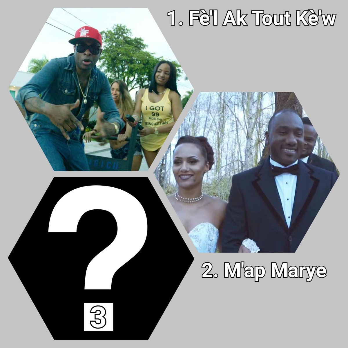 KlassItIs's tweet photo. What should be our next (3rd) music video?
Ki mizik pwochèn videyo nou an ta dwe ye?
#KLASS #FèlAkToutKèw #3rdVideo #3emevideo #Suggestions https://t.co/BCN0eJbRNE